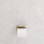 PORTE-ROULEEAU DE PAPIER TOILETTE CAPRI DORÉ BROSSÉ AVEC ÉTAGÈRE