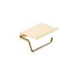 PORTE-ROULEEAU DE PAPIER TOILETTE CAPRI DORÉ BROSSÉ AVEC ÉTAGÈRE