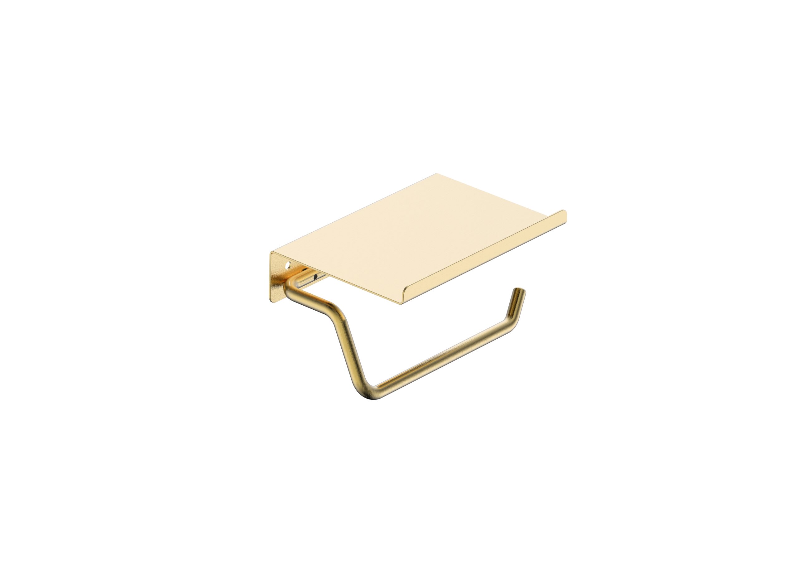 PORTE-ROULEEAU DE PAPIER TOILETTE CAPRI DORÉ BROSSÉ AVEC ÉTAGÈRE