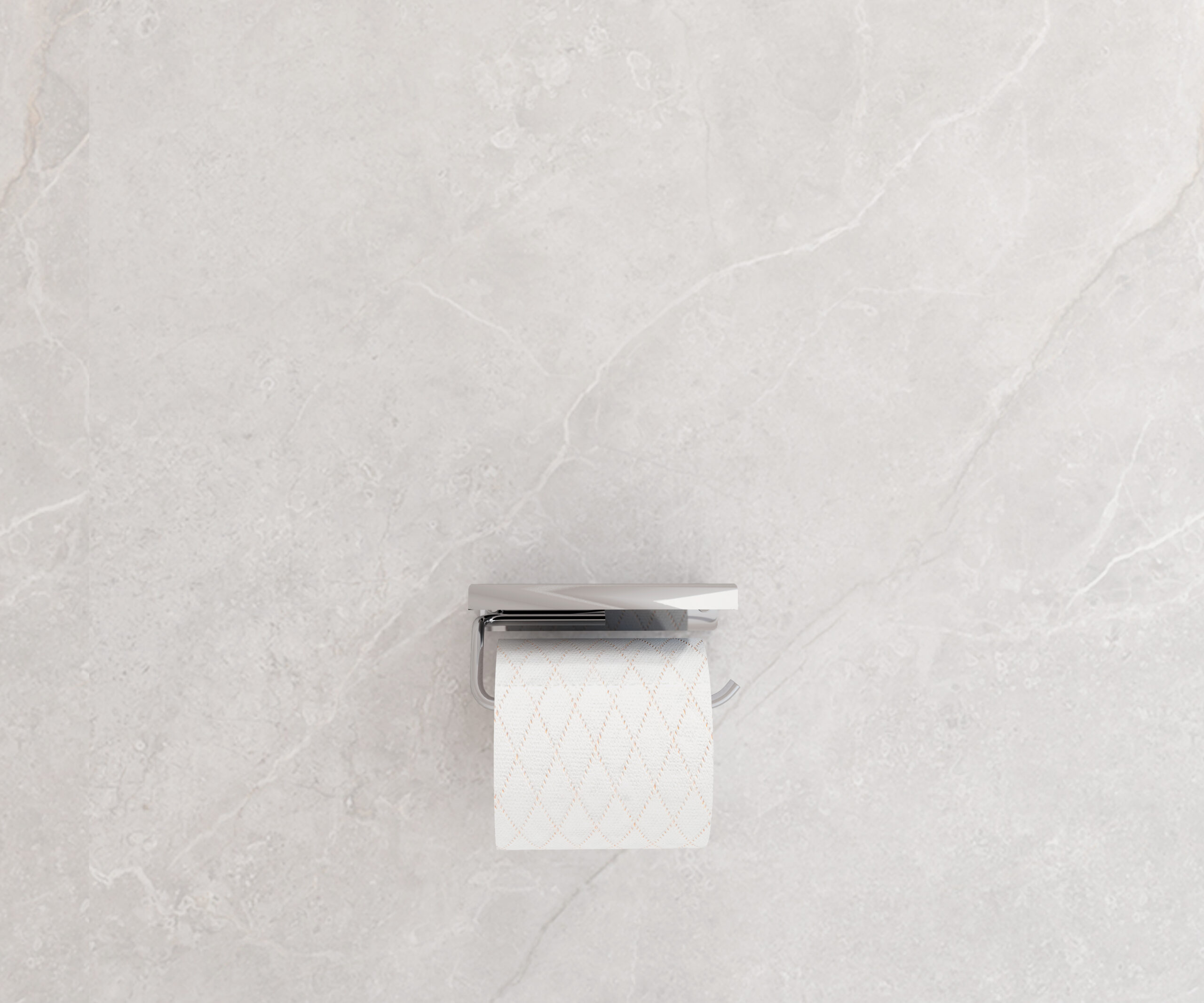 PORTE-ROULEAU AVEC ETAGERE CHROMÉE CAPRI