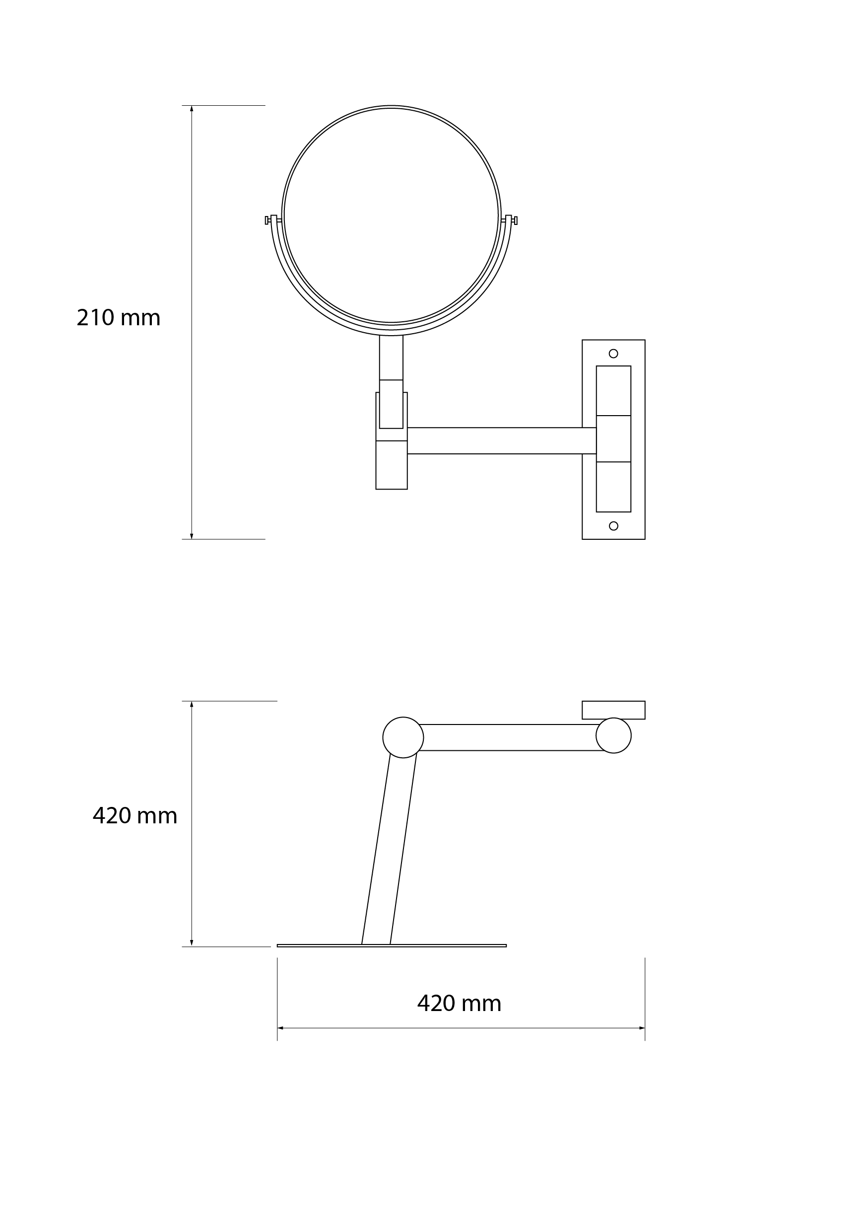 Miroir grossissant double face