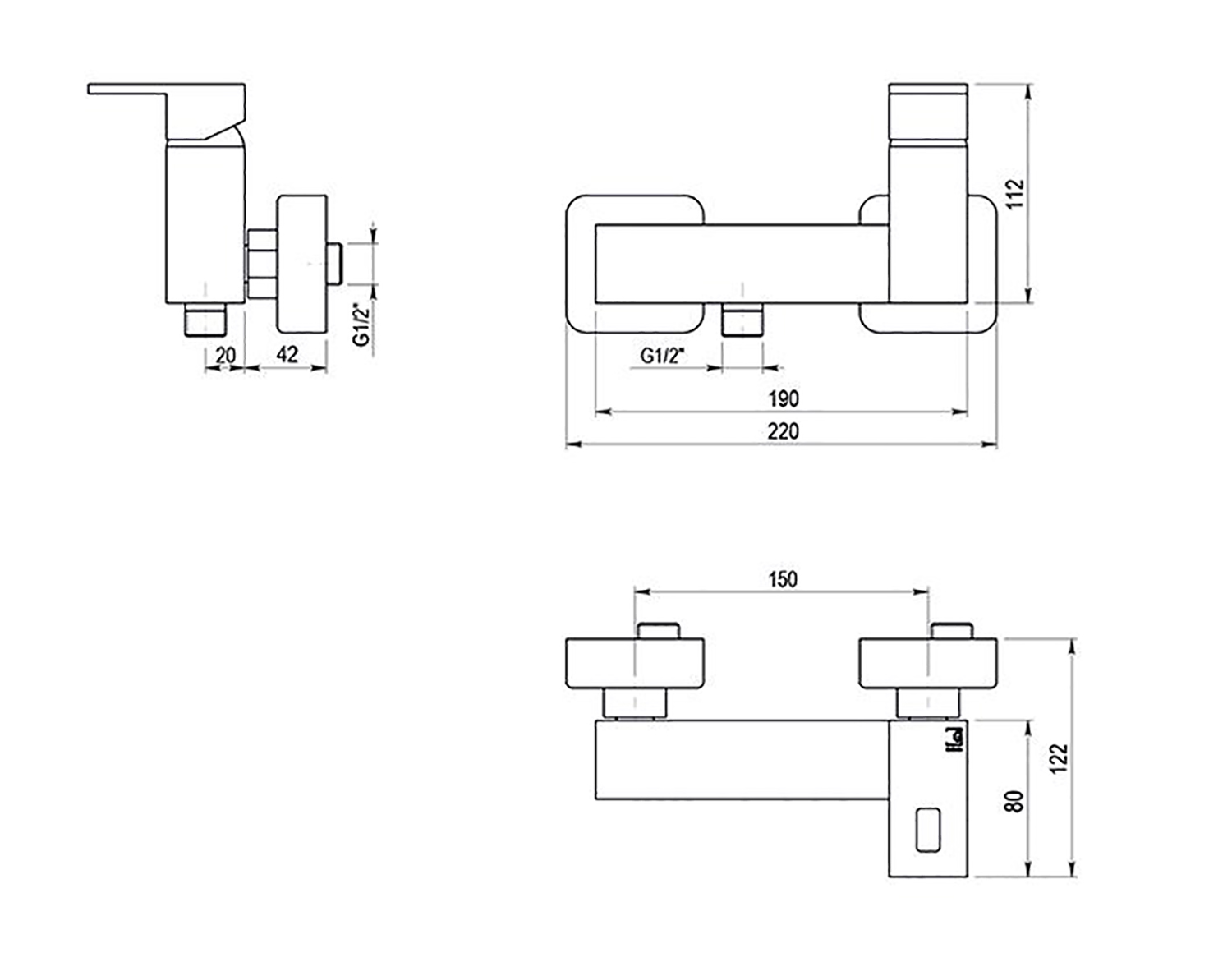 Robinet de douche en bloc