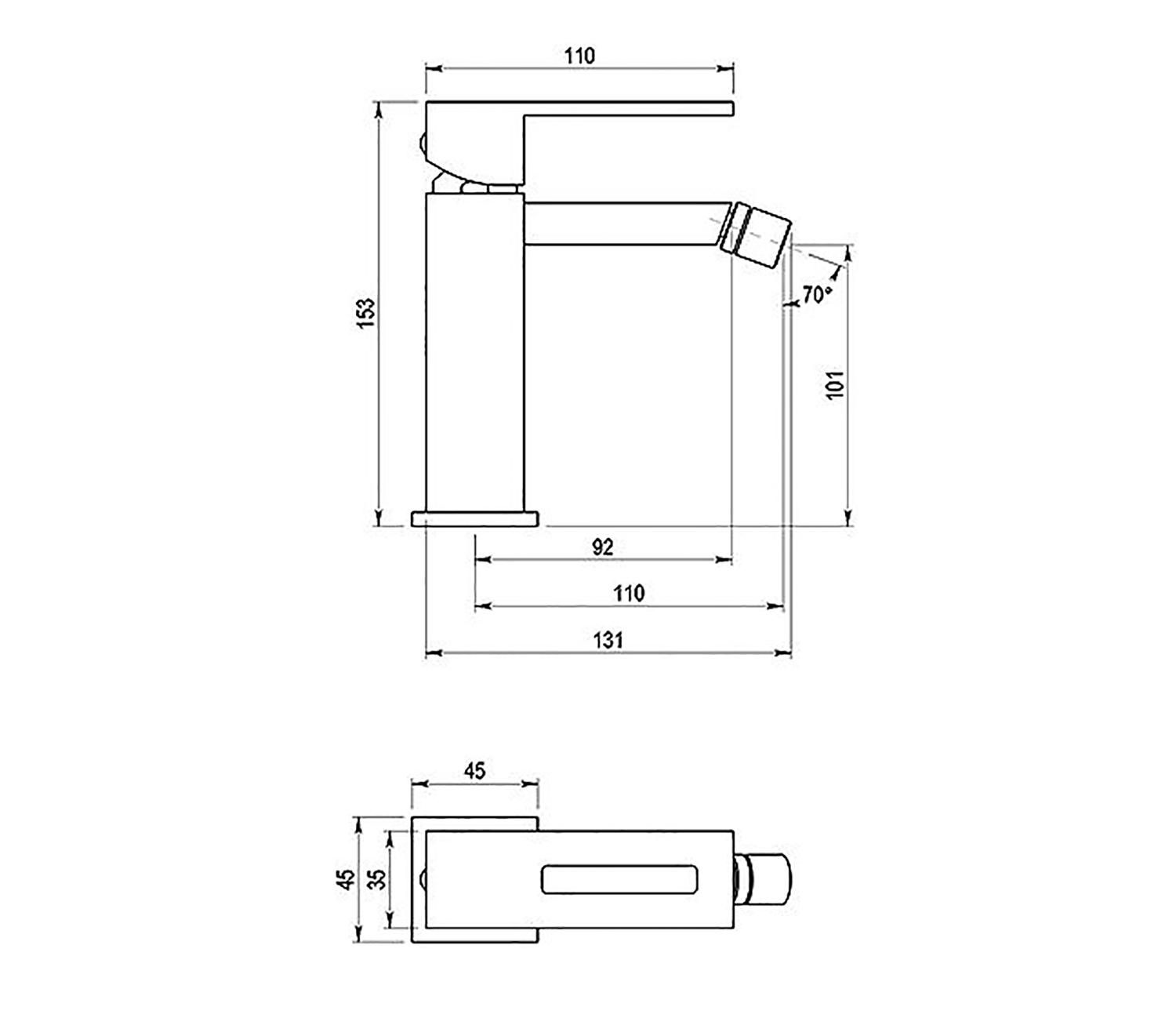 Robinet de bidet Verrouillable