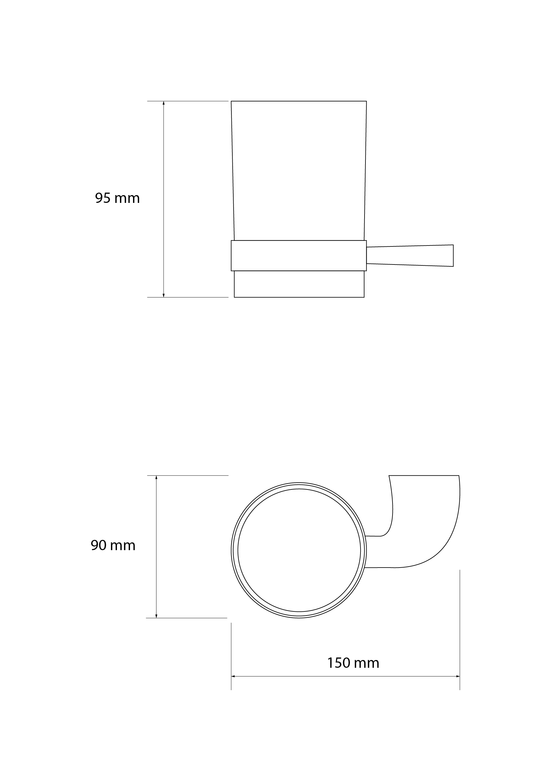 Gobelet-porteur incurvé