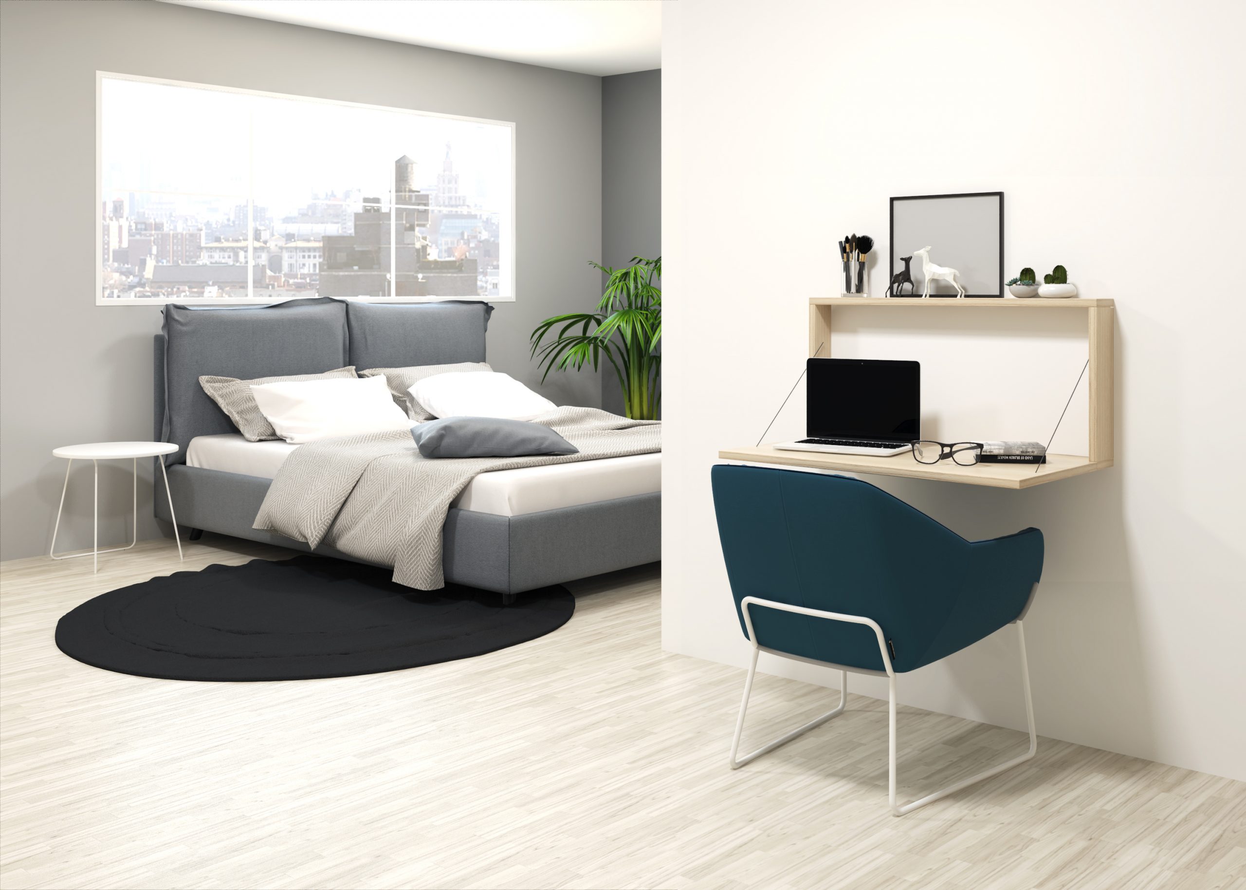 bureau mural rabattable