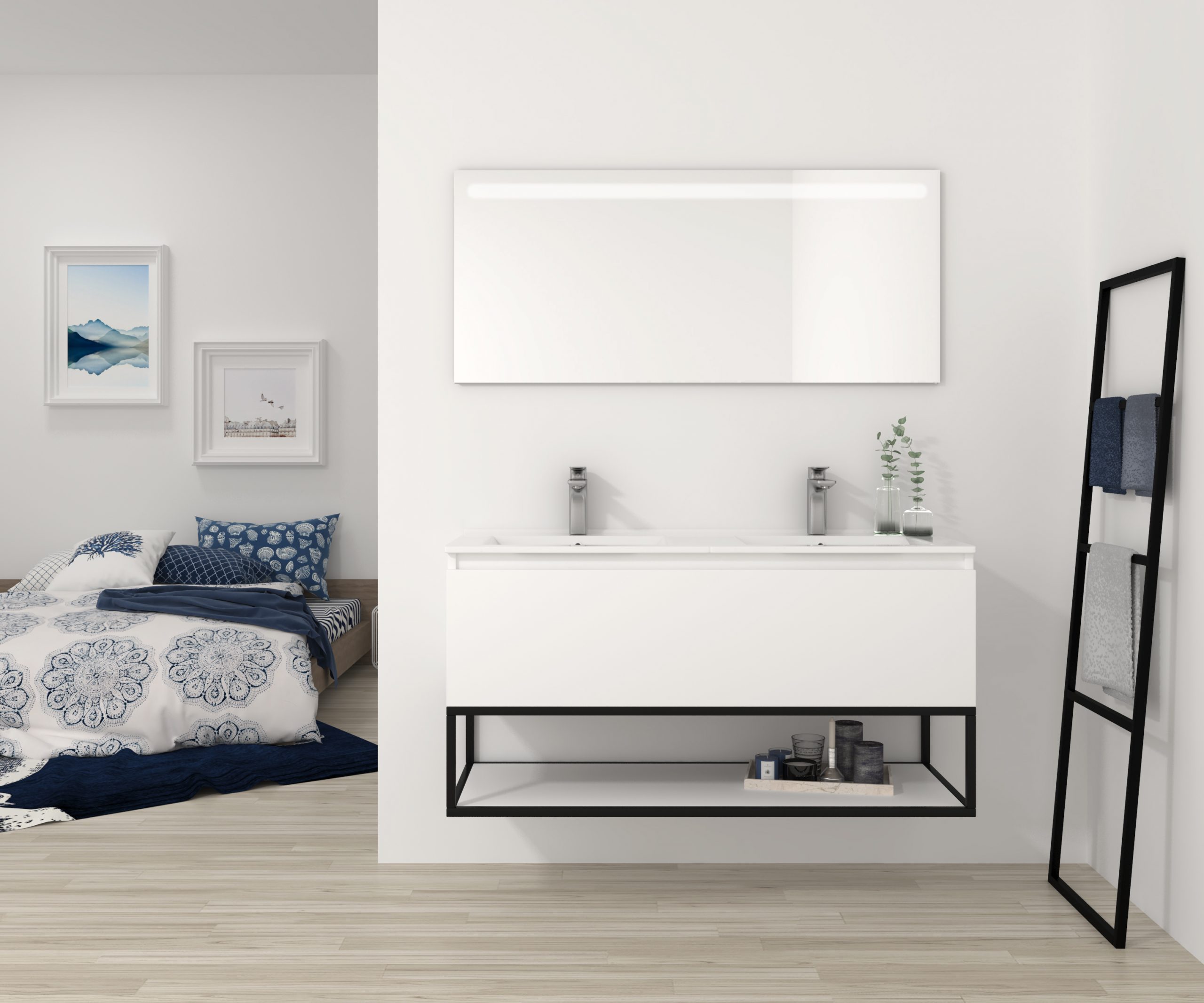 Pack Adour con lavabo y espejo led