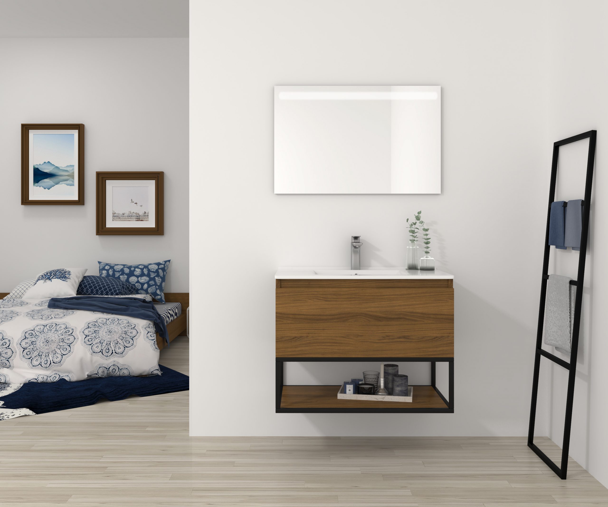 Pack Adour con lavabo y espejo led