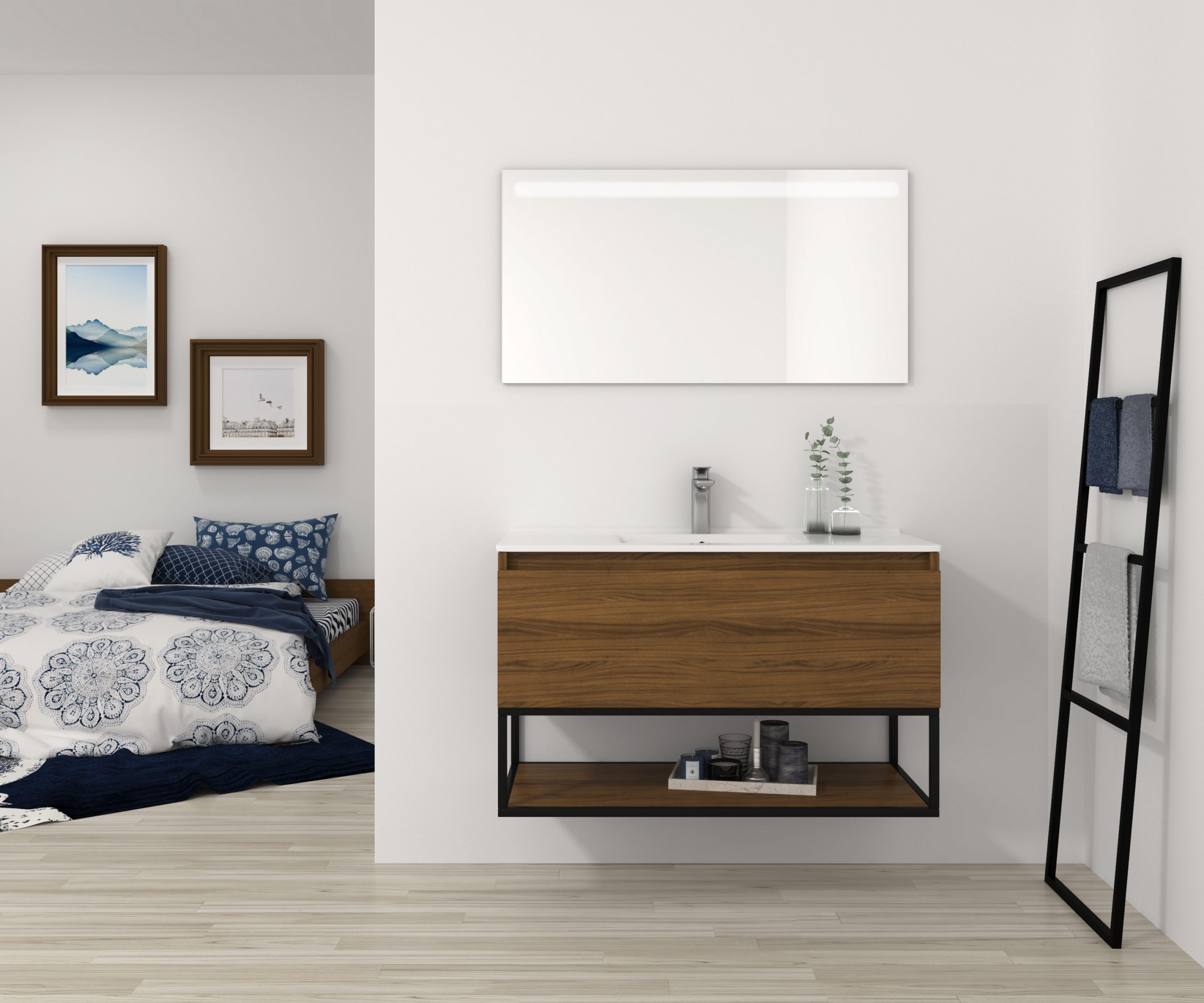 Pack Adour con lavabo y espejo led