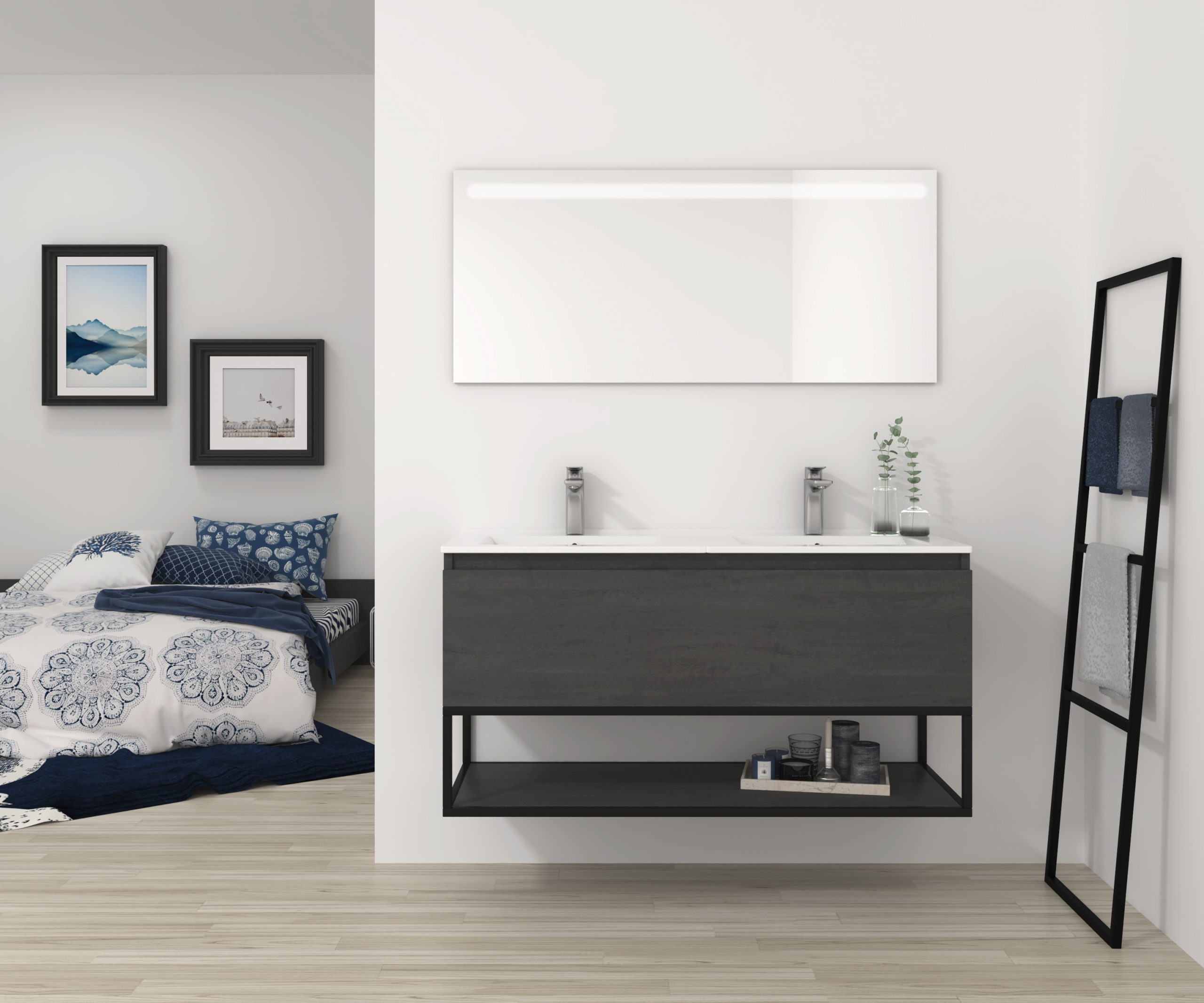 Pack Adour con lavabo y espejo led