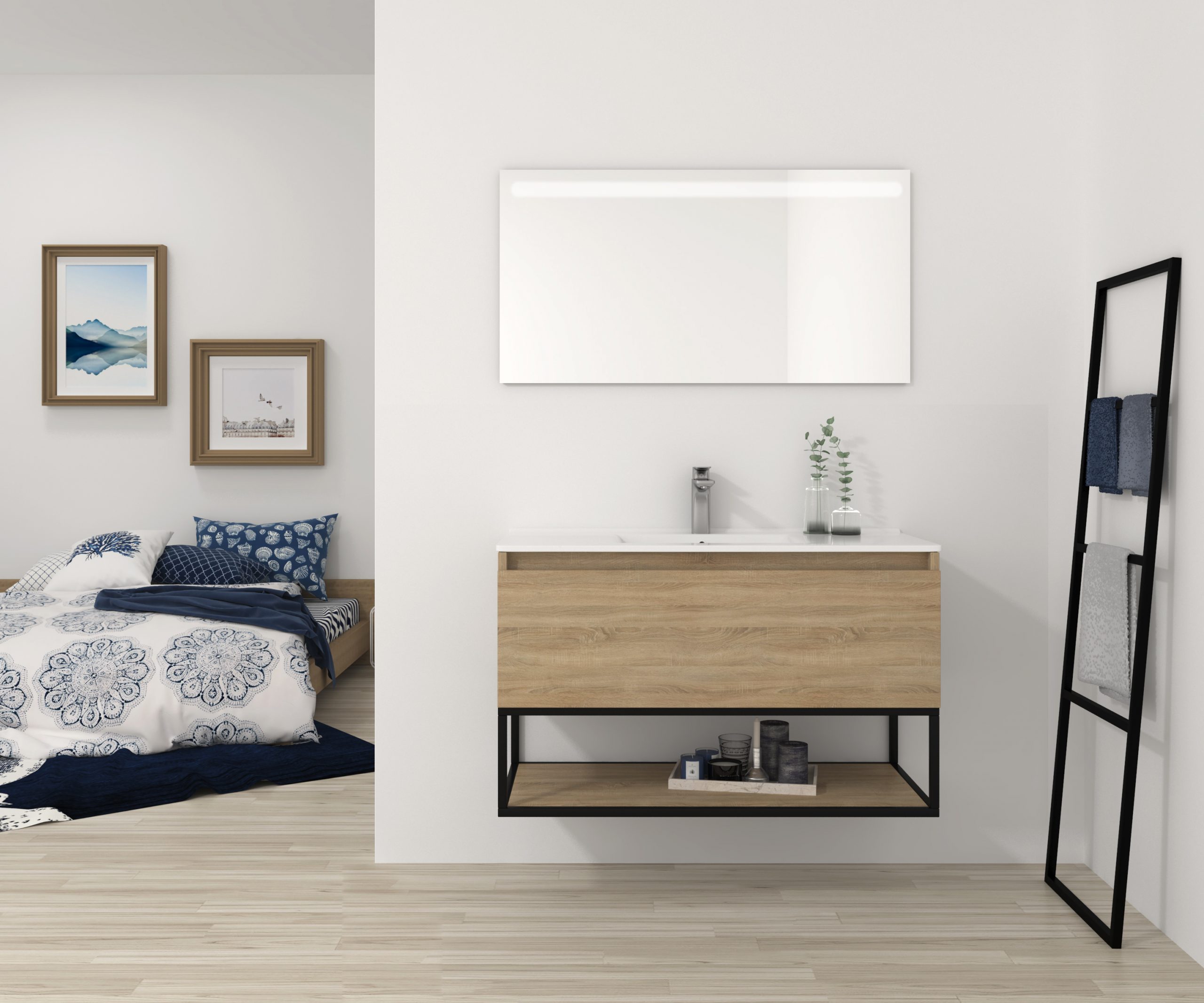 Pack Adour con lavabo y espejo led