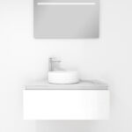 Pack Amiens con lavabo sobreencimera redondo y espejo led
