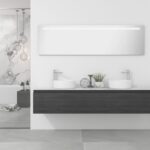 Pack Amiens con doble lavabo sobreencimera redondo y espejo led