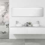 Pack Amiens con doble lavabo sobreencimera redondo y espejo led