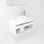 Pack Burdeos con lavabo y espejo LED