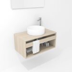 Pack Burdeos con lavabo y espejo LED