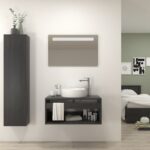 Pack Burdeos con lavabo y espejo LED