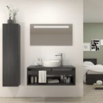 Pack Burdeos con lavabo y espejo LED