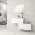 Pack Dijon avec évier en céramique et miroir LED