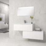 Pack Dijon avec évier en céramique et miroir LED