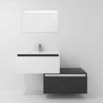 Pack Dijon avec évier en céramique et miroir LED