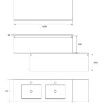Pack Dijon avec évier en céramique et miroir LED