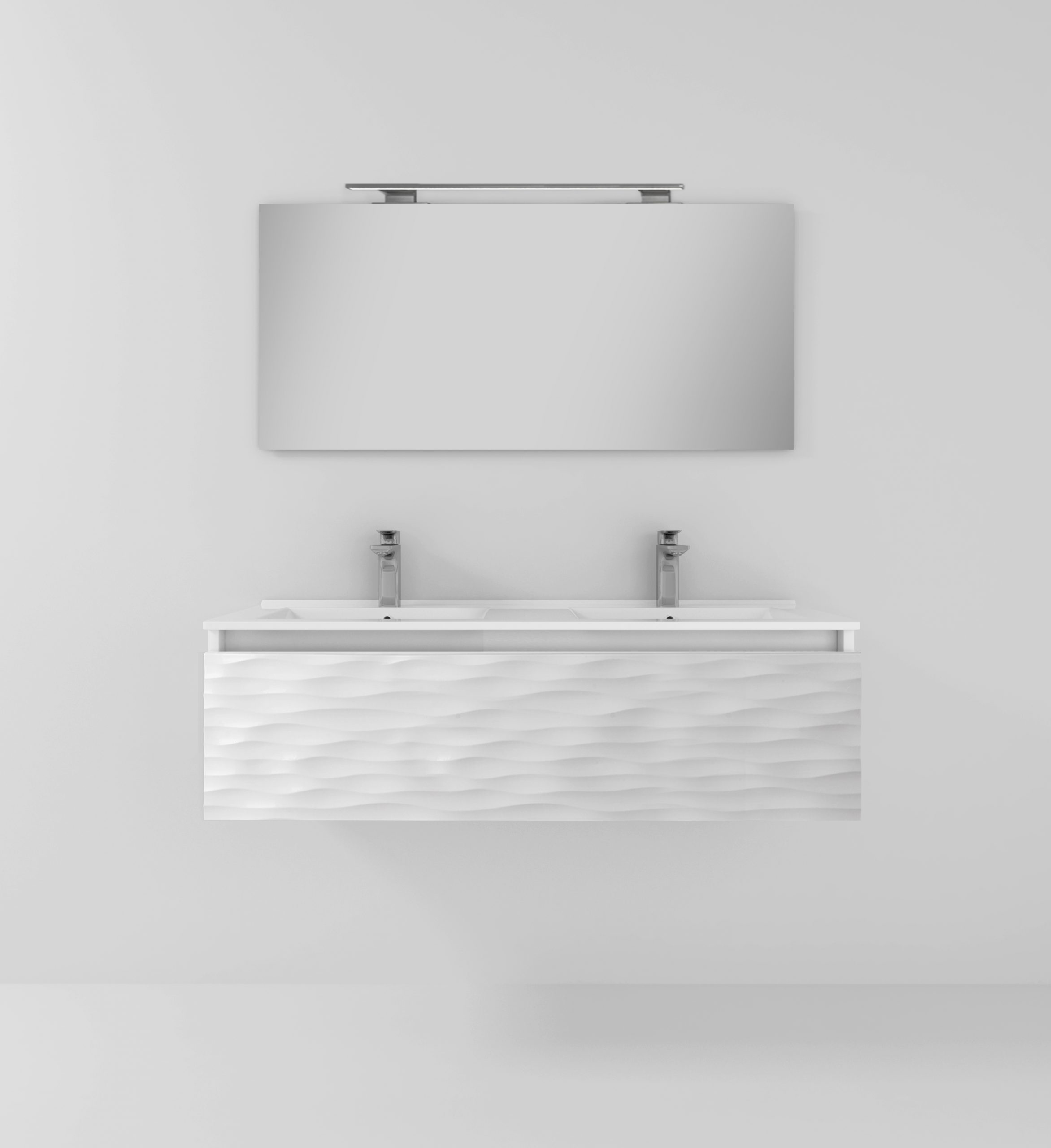 Pack Iroise avec lavabo, miroir et projecteur LED