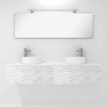 Pack Iroise con doble lavabo sobreencimera, espejo y foco led