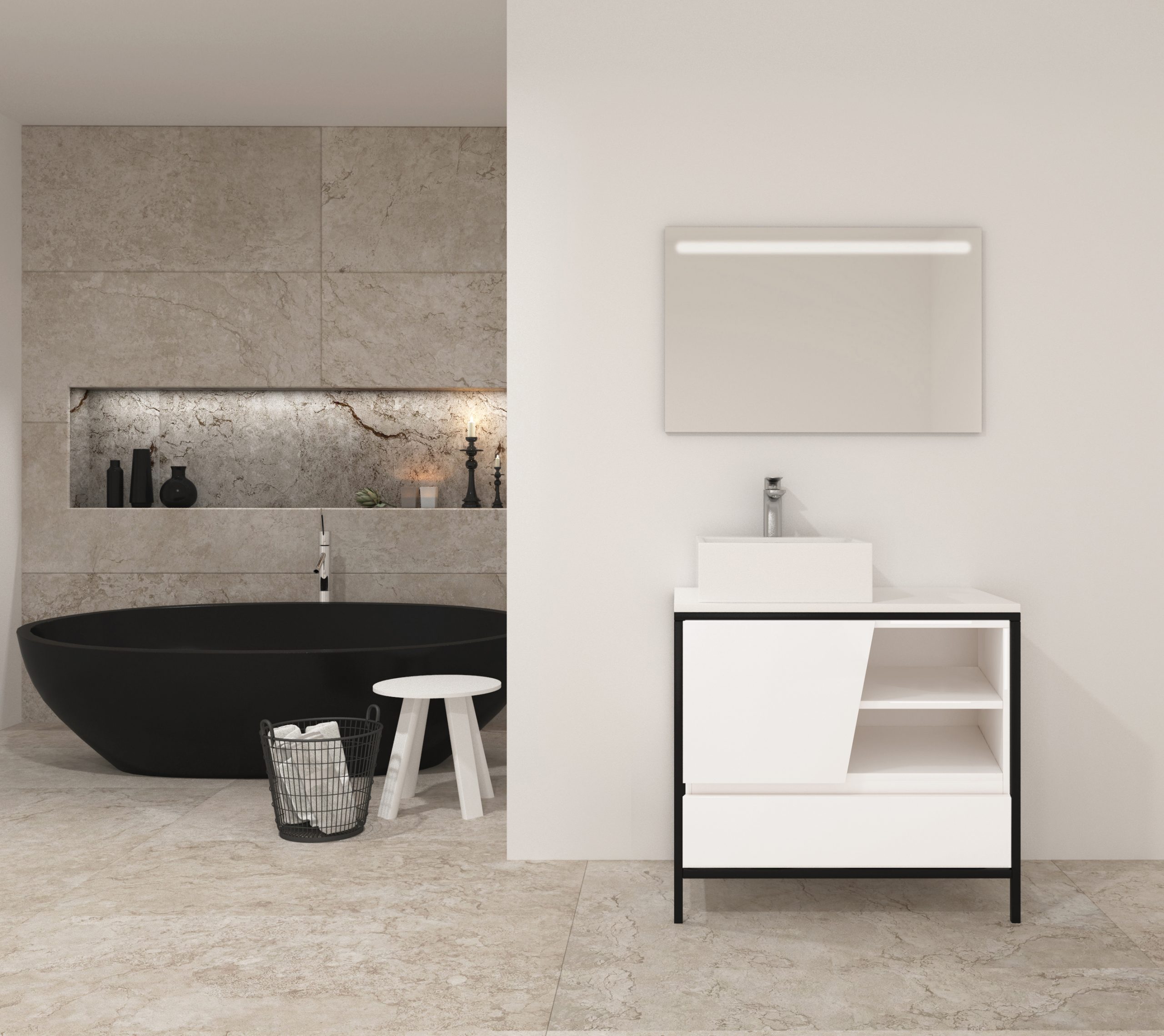 Pack Iron Rennes Plus con lavabo y espejo led