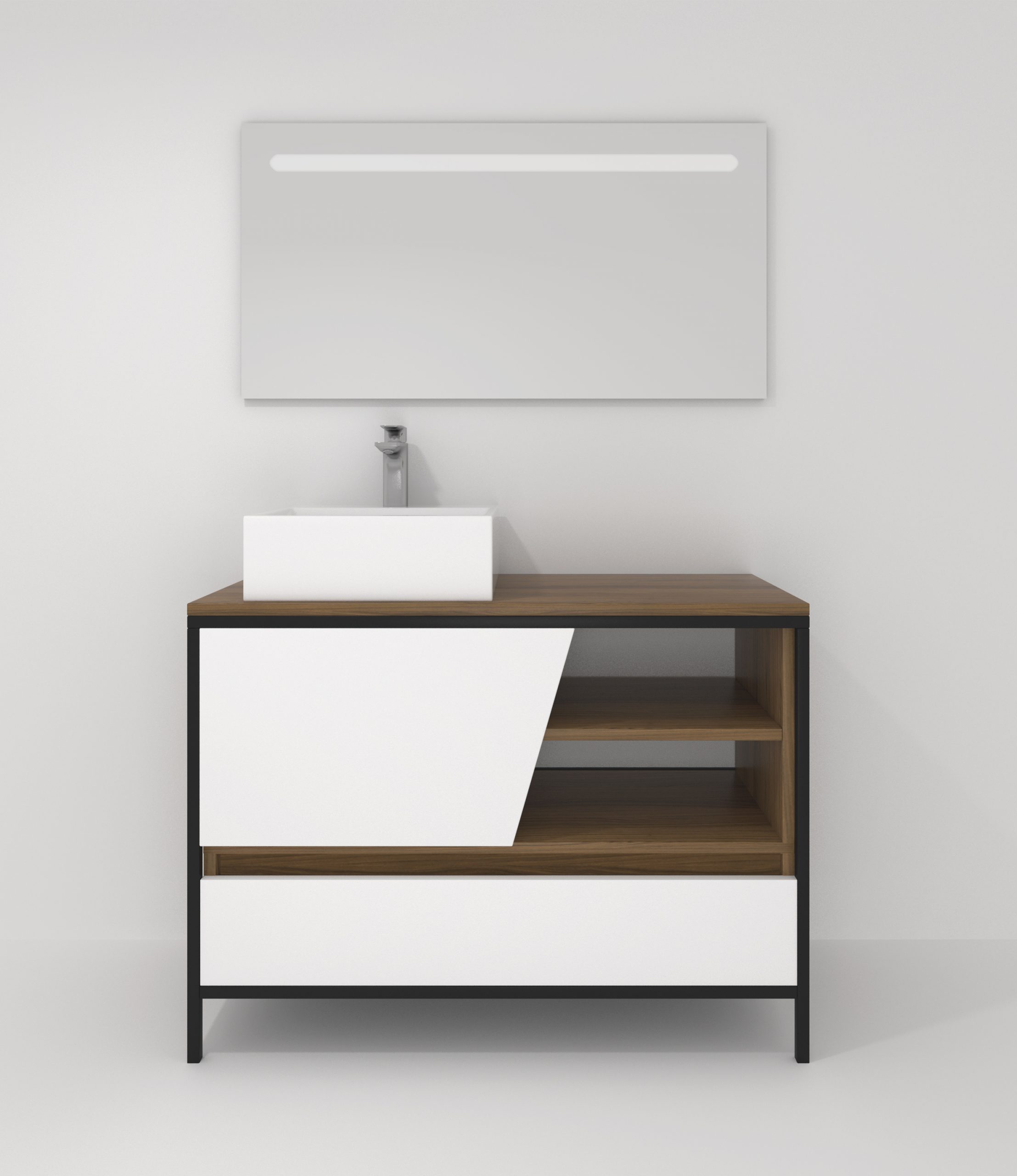 Pack Iron Rennes Plus avec lavabo et miroir LED