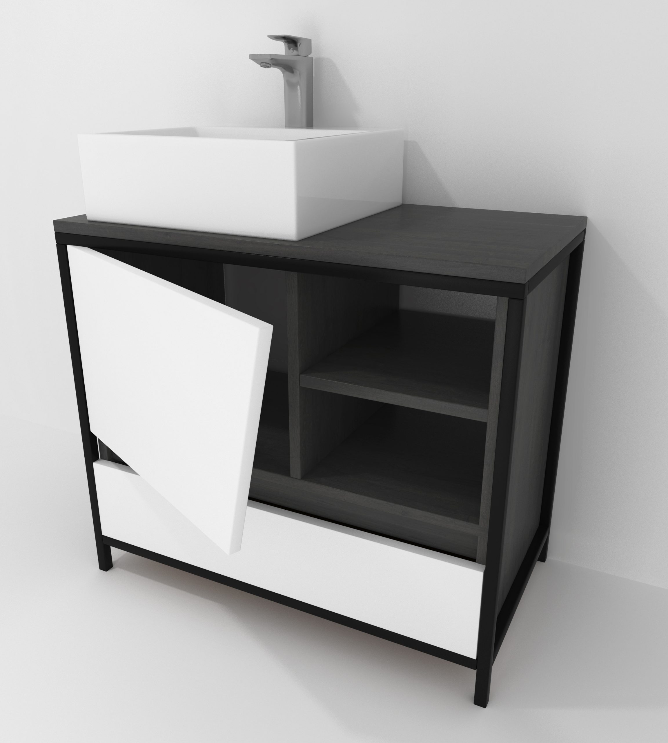 Pack Iron Rennes Plus avec lavabo et miroir LED