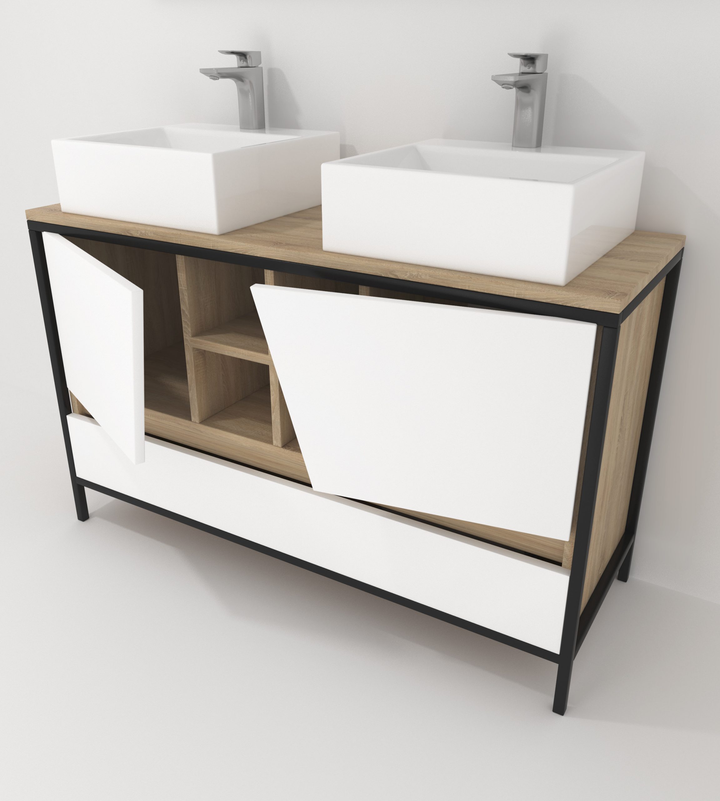Pack Iron Rennes Plus avec lavabo et miroir LED