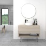 Pack Lille avec vasque à poser et miroir LED circulaire