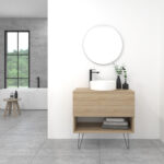 Pack Lille con lavabo sobreencimera y espejo led circular
