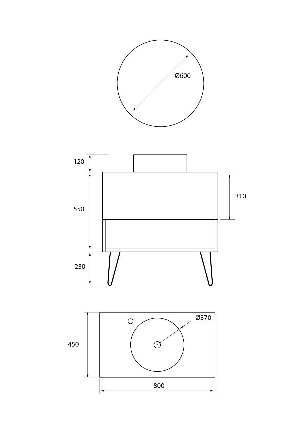 Pack Lille avec vasque à poser et miroir LED circulaire