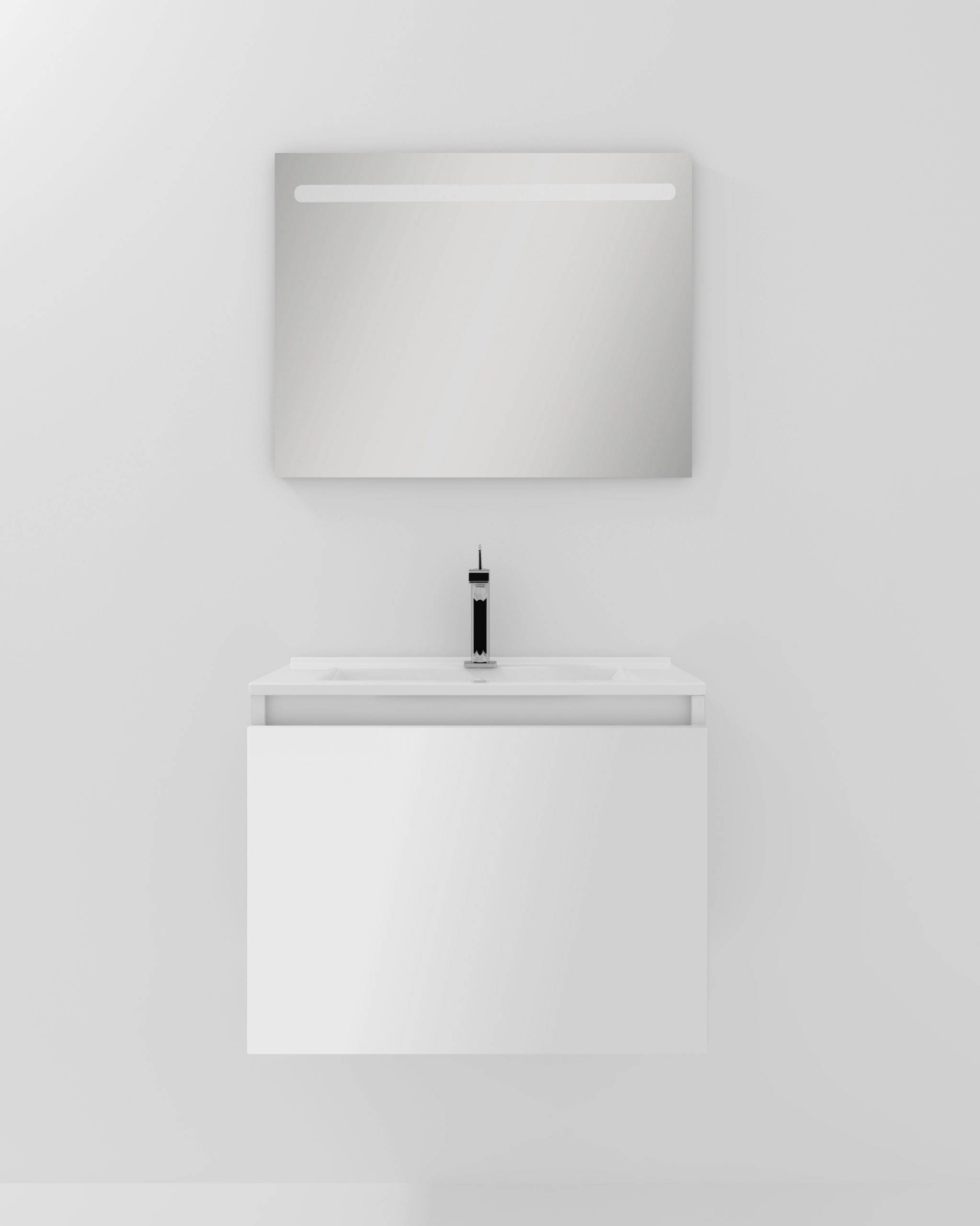 Mini-ensemble avec lavabo et miroir LED