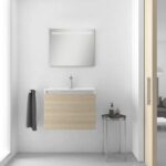 Mini-ensemble avec lavabo et miroir LED