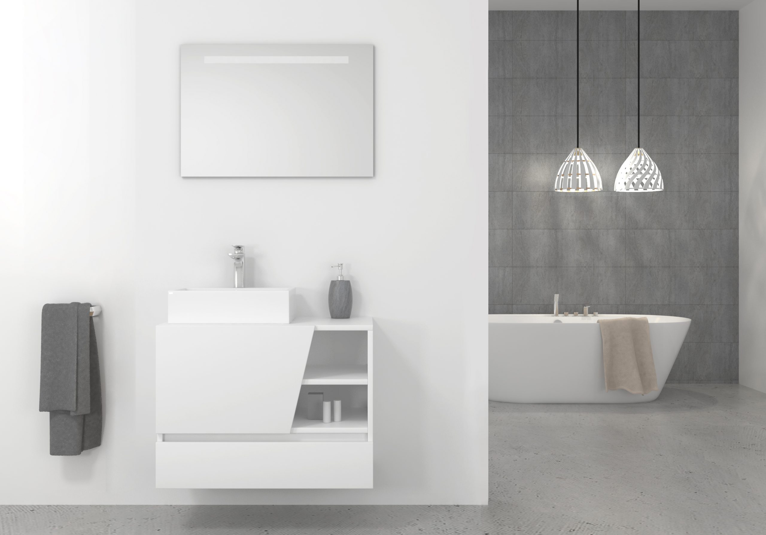 Pack Rennes Plus con lavabo y espejo led