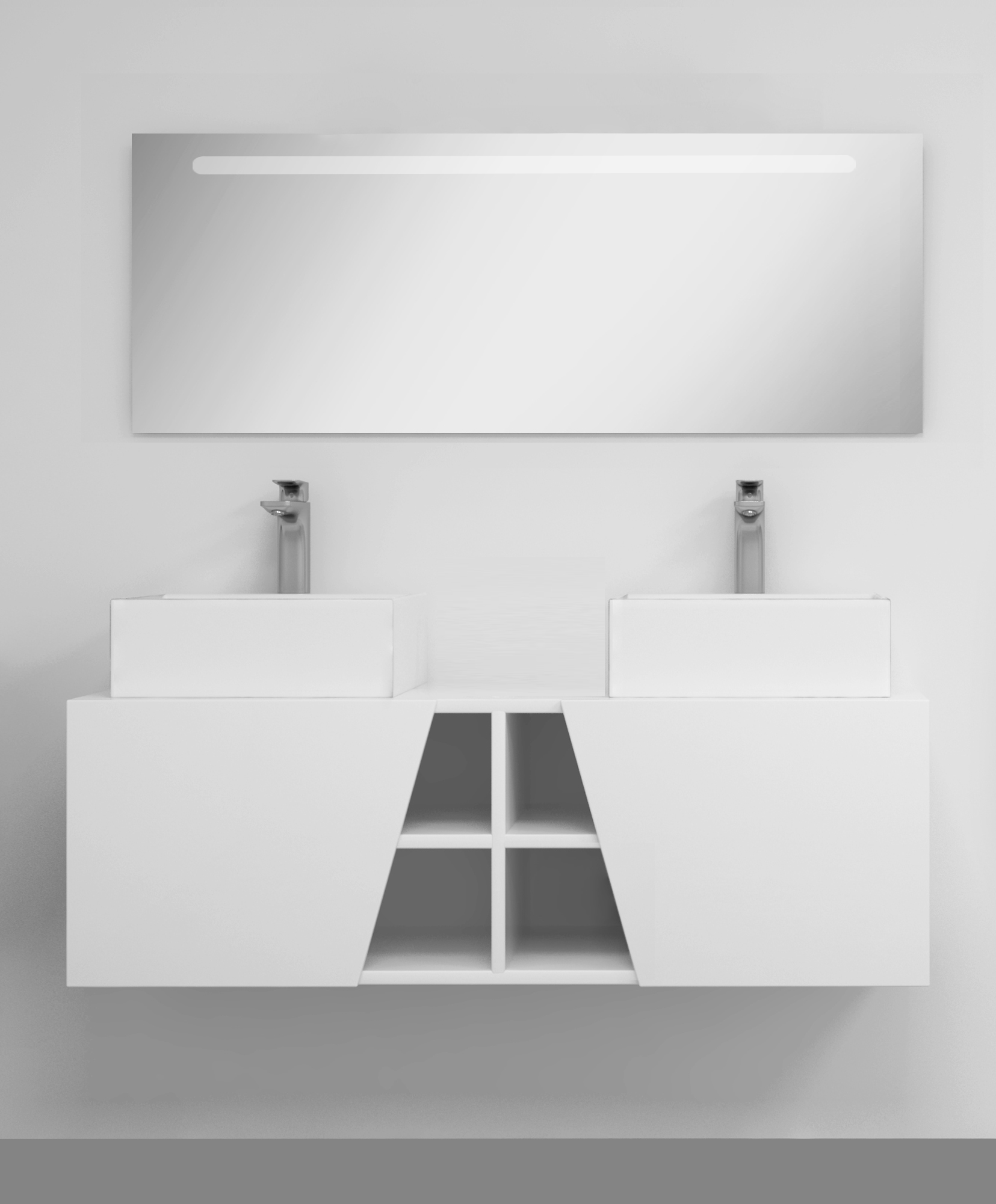 Pack Rennes avec lavabo et miroir LED