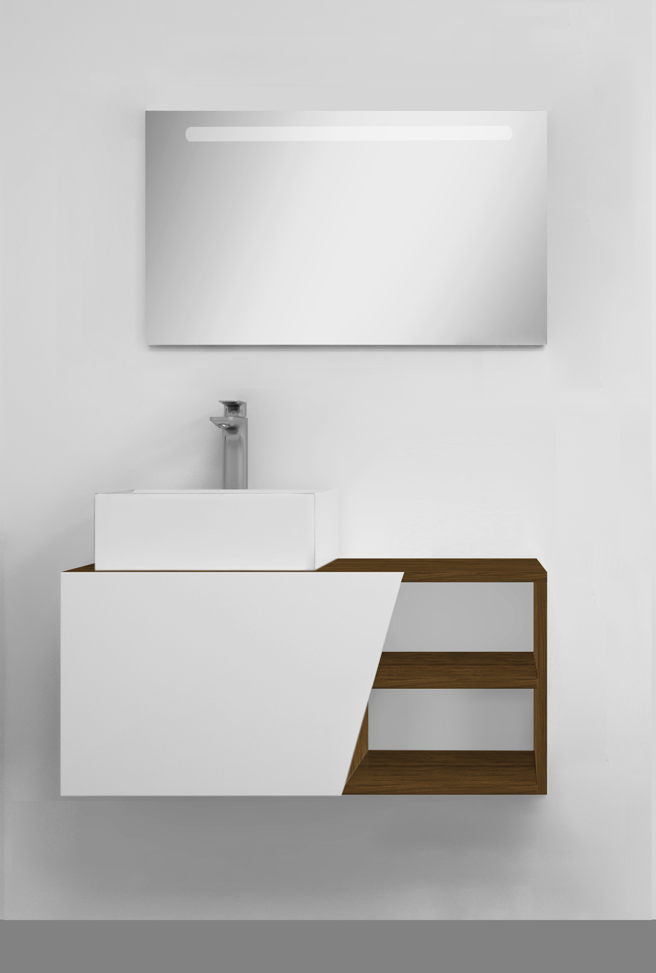 Pack Rennes avec lavabo et miroir LED