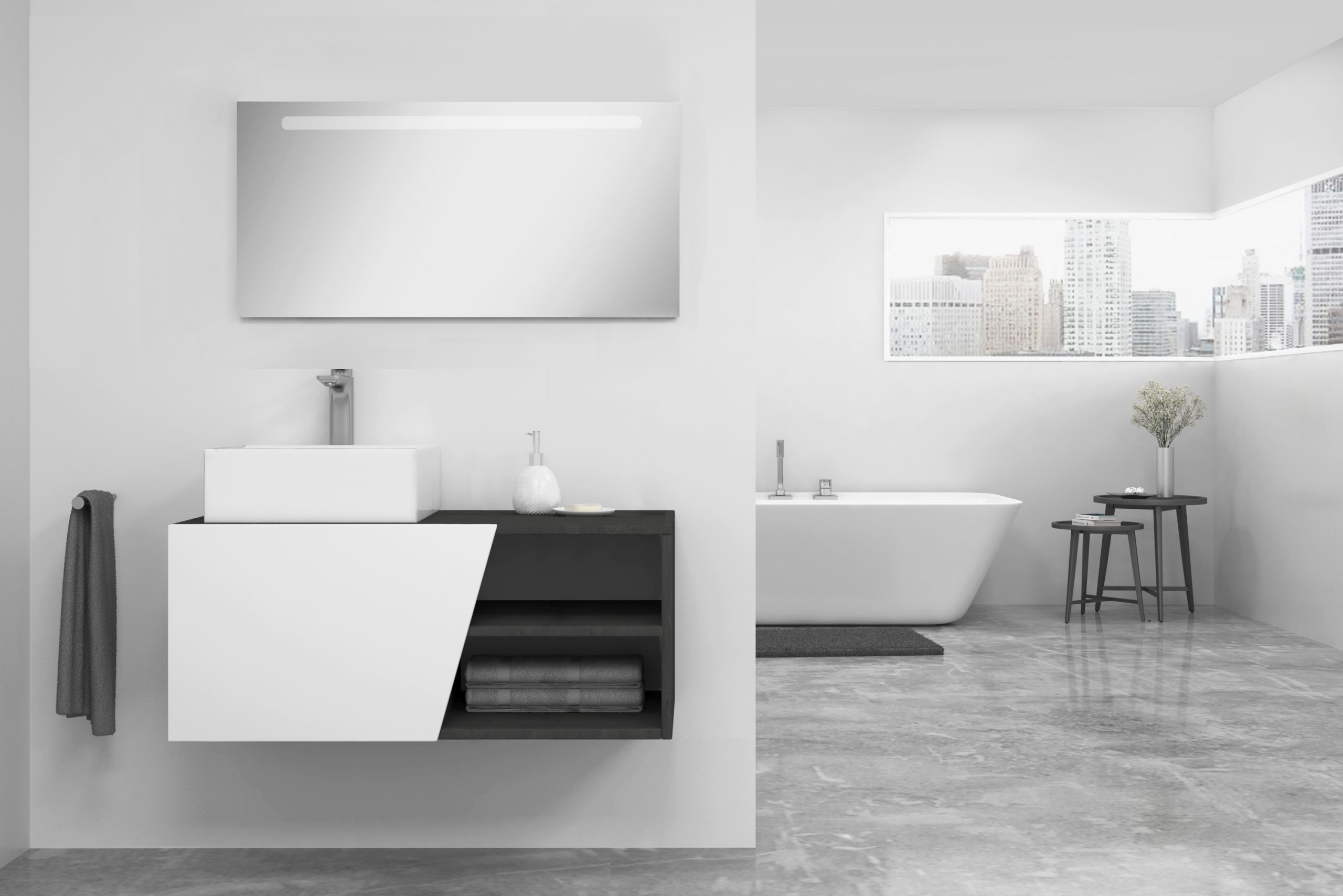 Pack Rennes con lavabo y espejo led