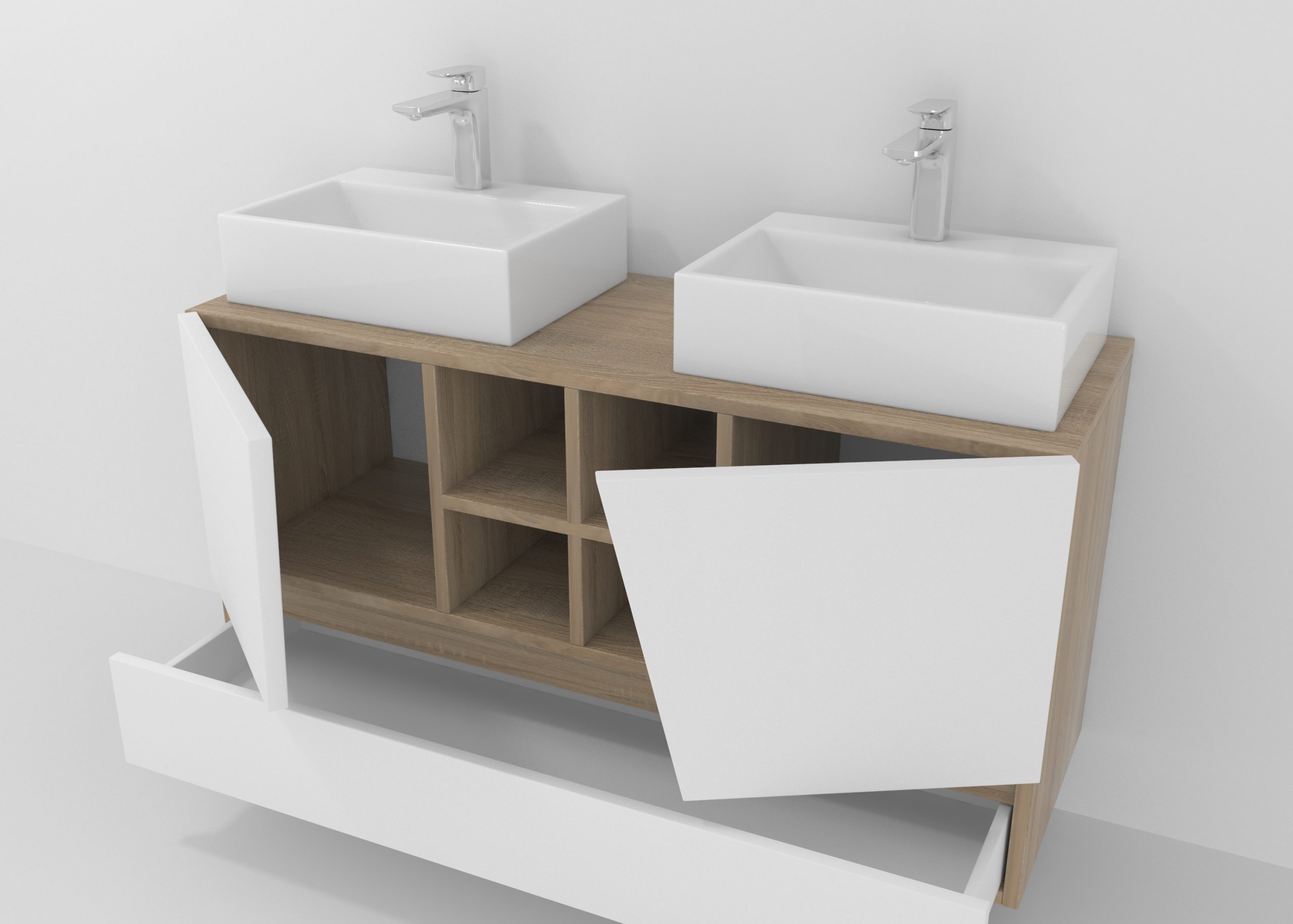 Pack Rennes Plus avec lavabo et miroir LED