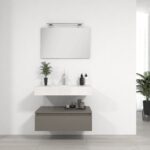 Pack Venus con lavabo de mármol compacto, espejo y foco led