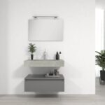 Pack Venus con lavabo de mármol compacto, espejo y foco led