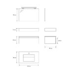 Pack Venus avec vasque compacte en marbre, miroir et projecteur LED