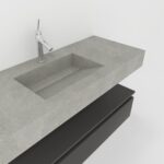 Pack Venus avec vasque compacte en marbre, miroir et projecteur LED