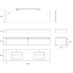 Boîte Vénus avec double vase en marbre compact, miroir et spot LED