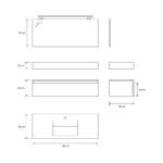 Pack Venus avec vasque compacte en marbre, miroir et projecteur LED