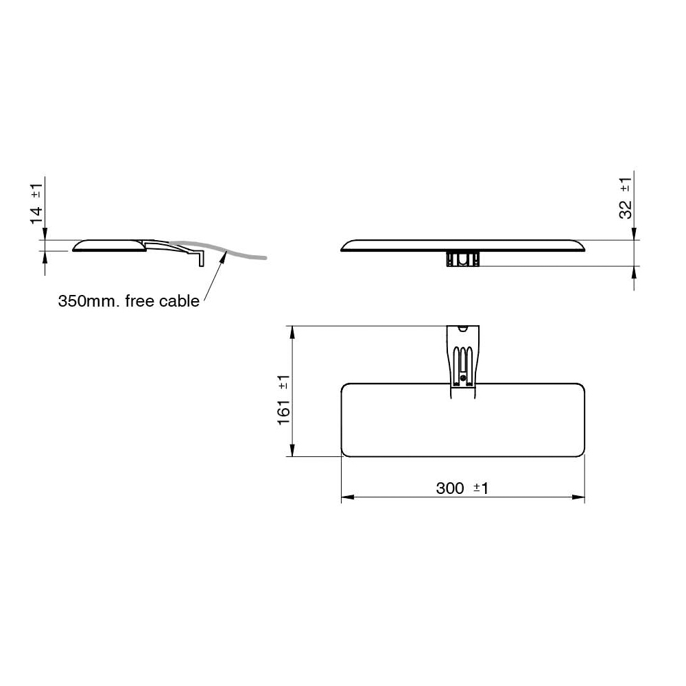 Applique murale LED noire Selene