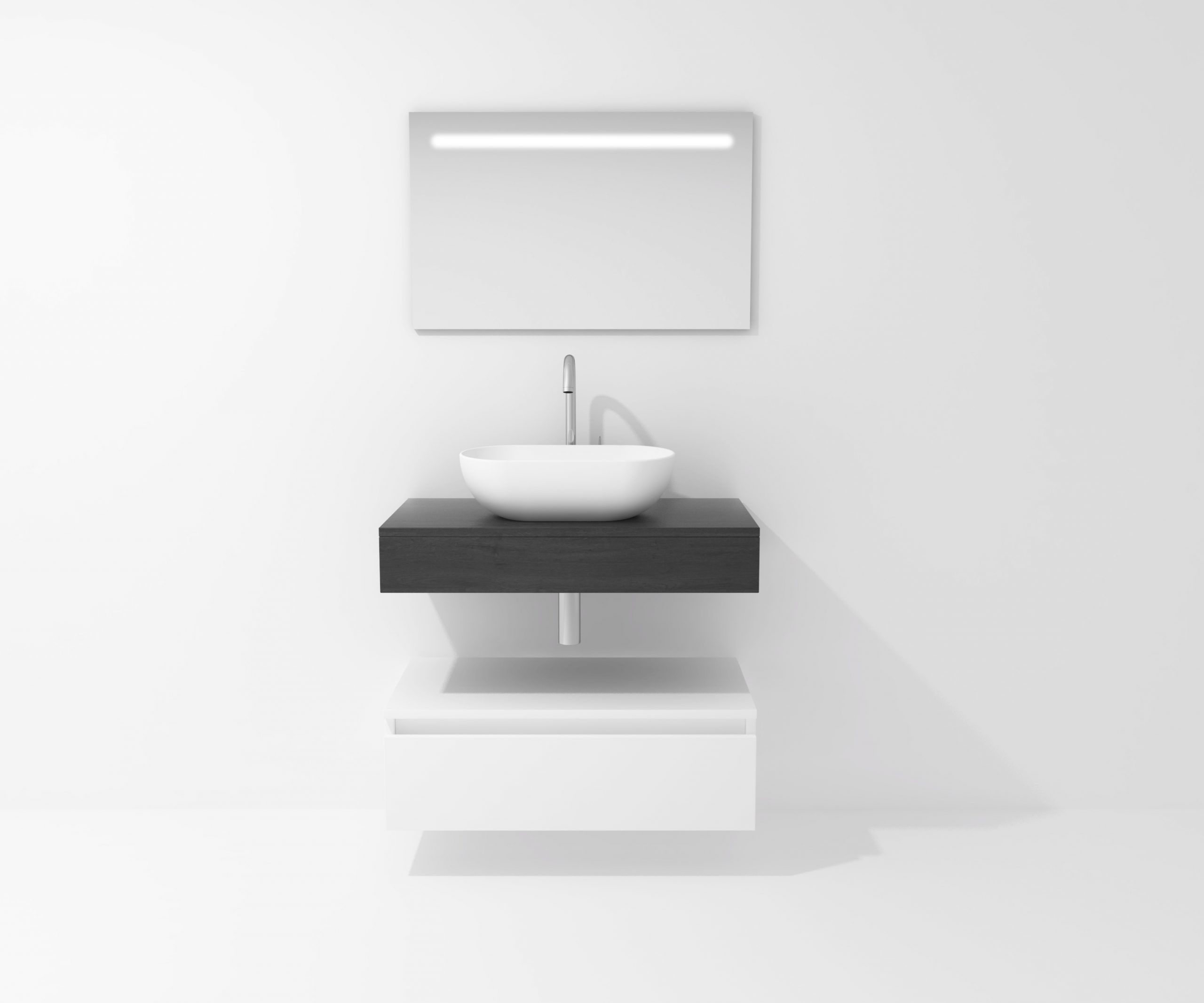 Pack Córcega con lavabo sobreencimera y espejo LED