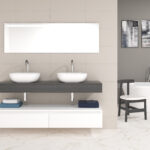 Pack Córcega con doble lavabo sobreencimera y espejo LED